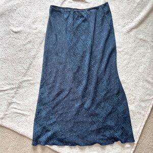 Norton Vintage Blue Floral Patterned Y2K Maxi Spring Skirt